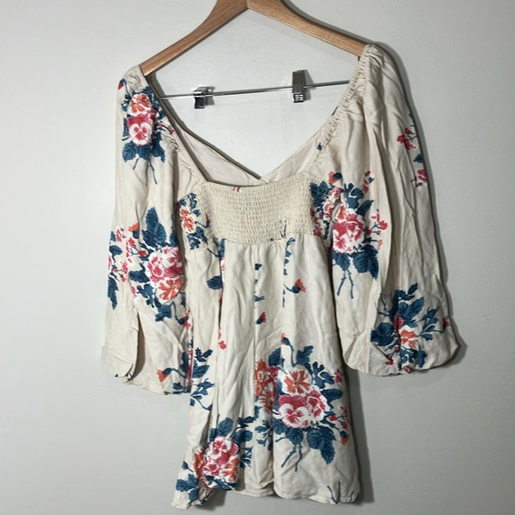 Free People Francesca mini dress size XS seersucker rosette - Picture 8 of 9